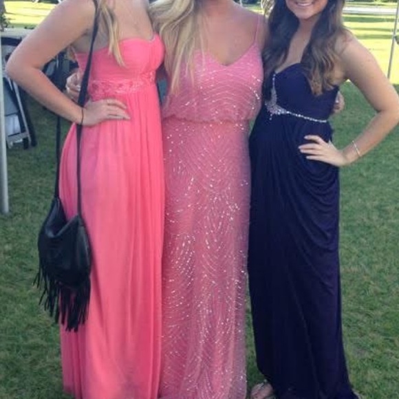 Adrianna Papell Formal Pink Beaded Dress - Picture 4 of 9